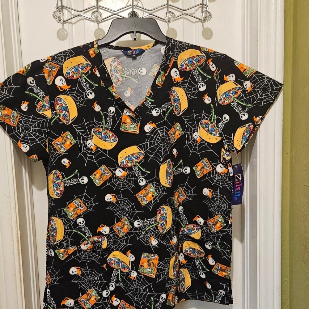 Zikit Halloween Scrubs Skeletons New!